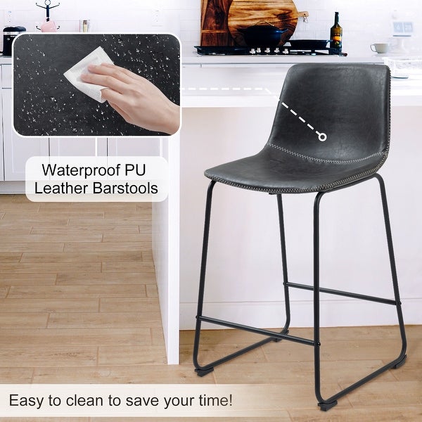 2 Set Faux Leather Bar Stool