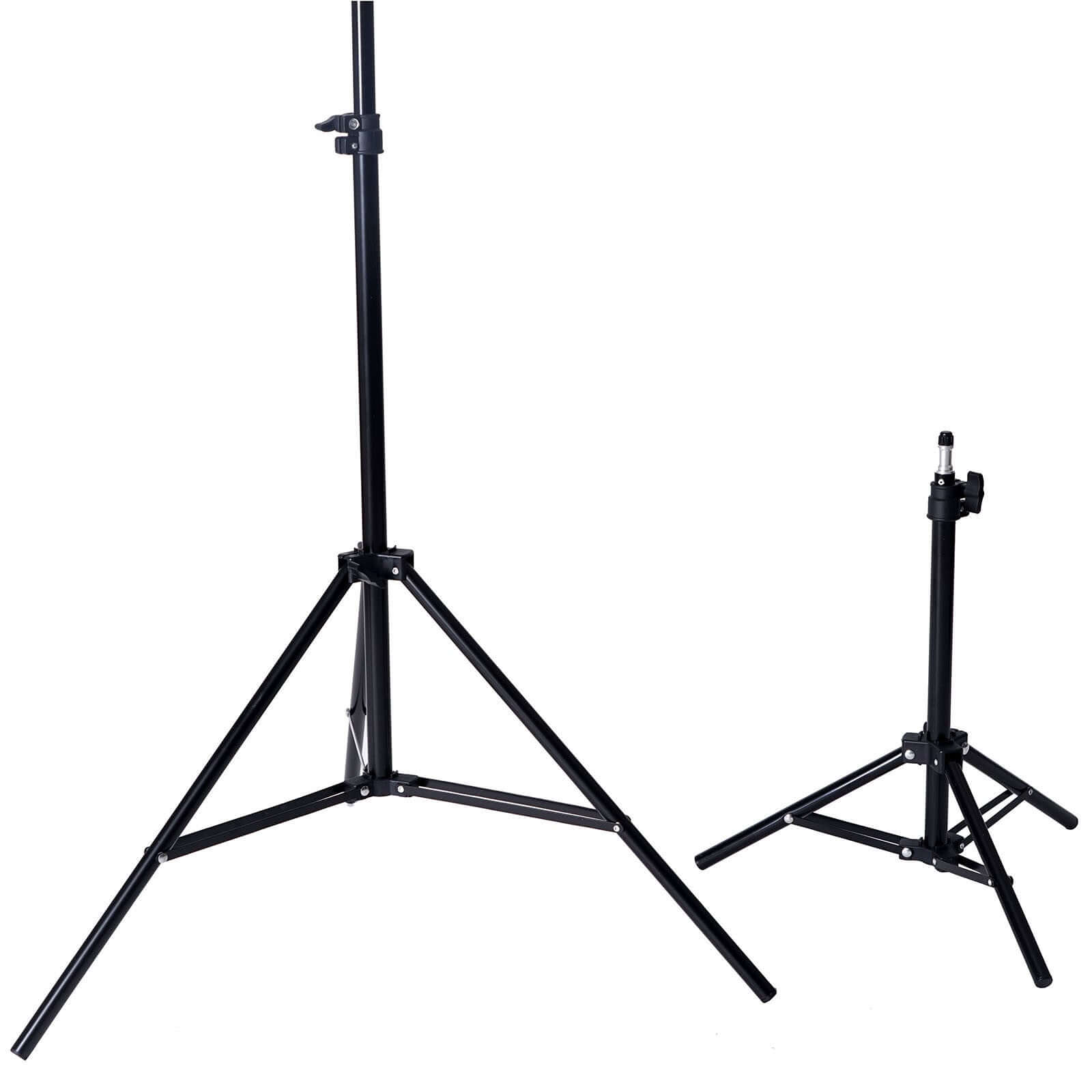 Photo Video Studio Lighting & Background Support System Kit, 600W White Umbrella With Chromakey Backdrop Muslins (Green Black White) - Free Carry Case Included 10ft