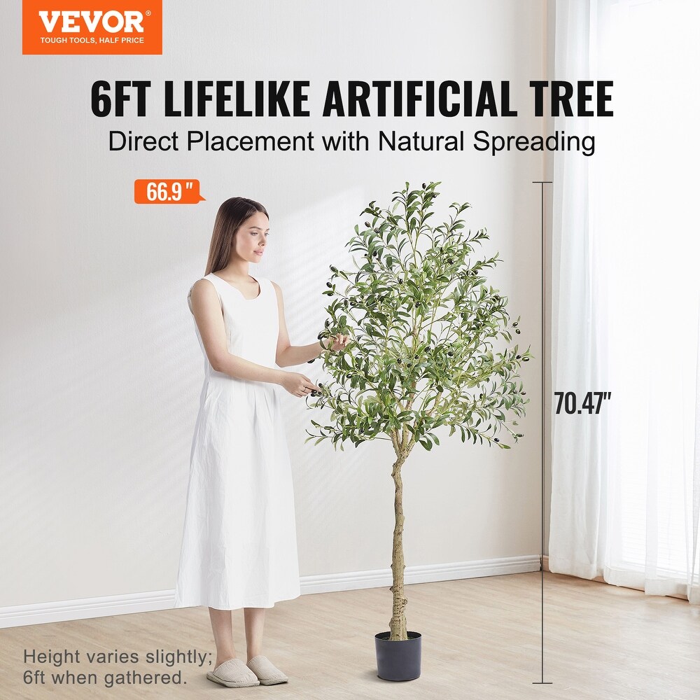 VEVOR Artificial Olive Tree  5/6 FT Tall Faux Plant for Home Office Warehouse Decor Indoor Outdoor