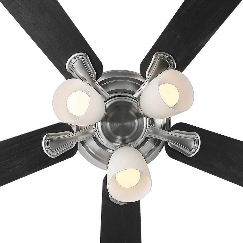 Riley 44 In. Indoor LED Brushed Nickel Ceiling Fan With Light Kit, 5 QuickInstall Reversible Blades And Remote Control