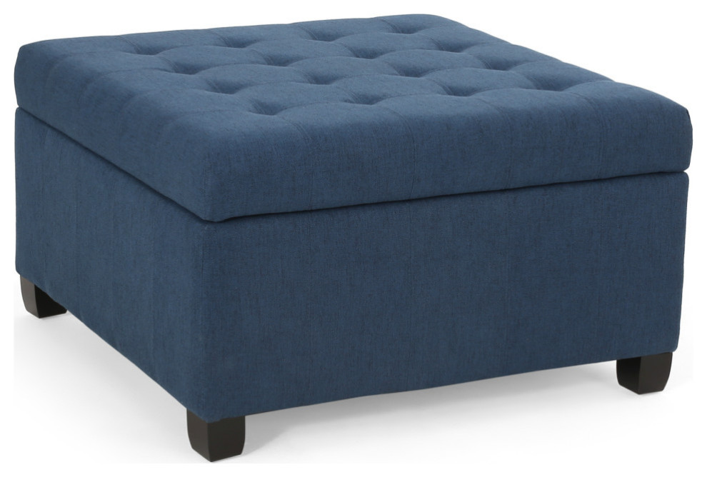 Lastoro Contemporary Tufted Storage Ottoman   Transitional   Footstools And Ottomans   by GDFStudio  Houzz