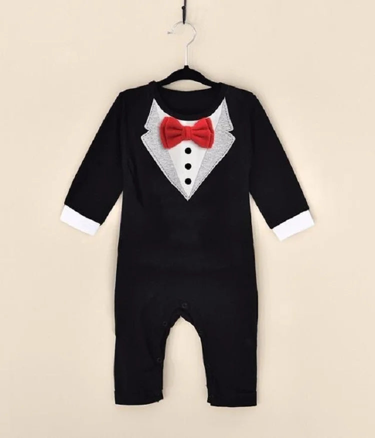 Baby Boy Clothes Spring Autumn Cotton Formal Romper Gentleman Outfit Newborn One-Piece Clothing Handsome Jumpsuit Party Suit