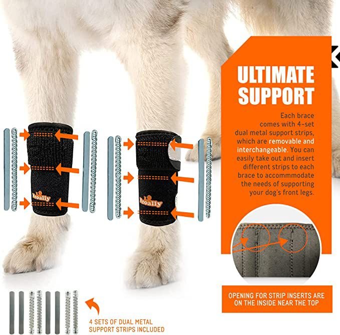 NeoAlly 3-in-1 Front Leg Dog Splint Braces