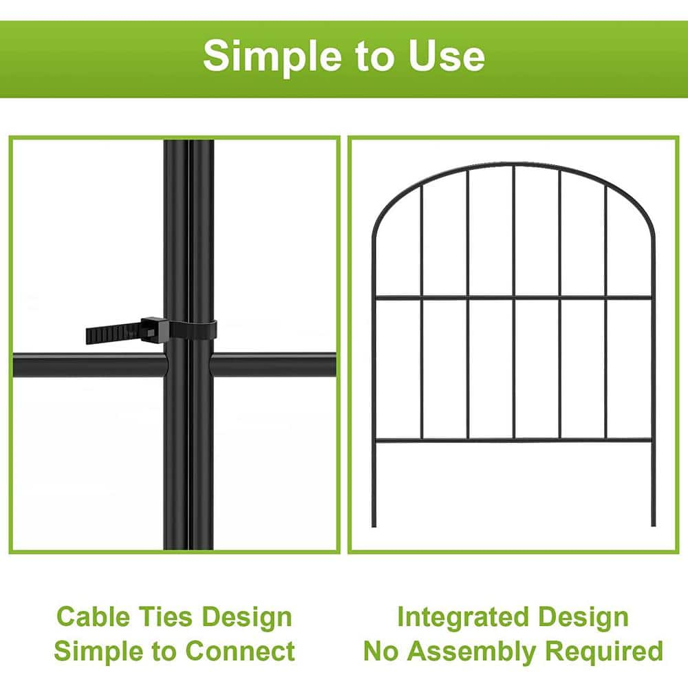 Oumilen Garden Fence 10 ft. L x 16.5 in. H Rustproof Metal Wire Panel Arched PL2109-A47