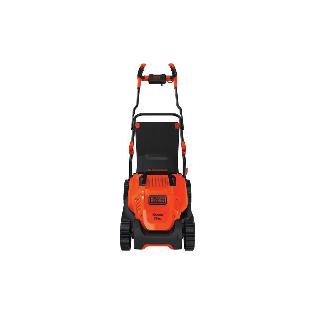 Black amp Decker Bemw472bh 120v 10 Amp Brushed 15 In Corded Lawn Mower With Comfort Grip Handle