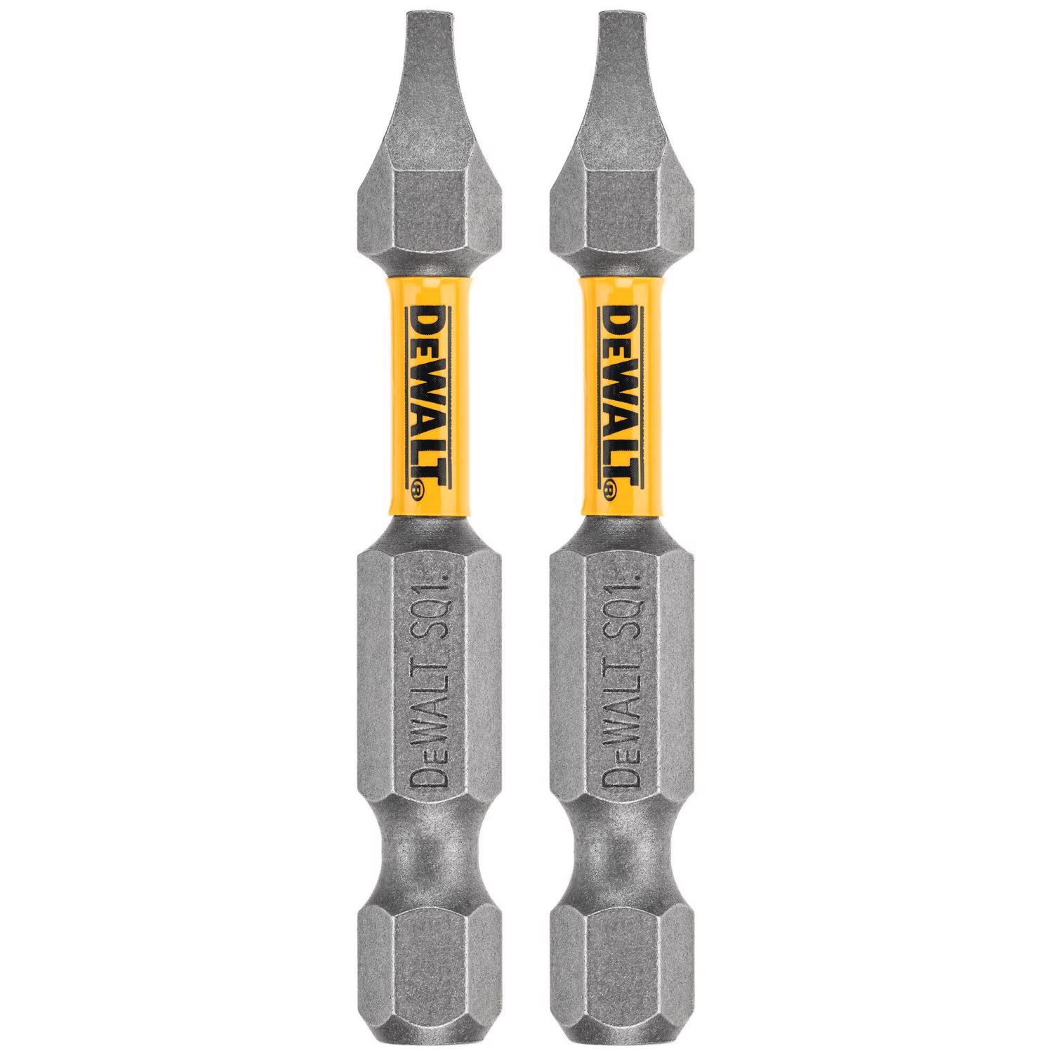 DW Max Fit Square #1 X 2 in. L Screwdriver Bit Steel 2 pk