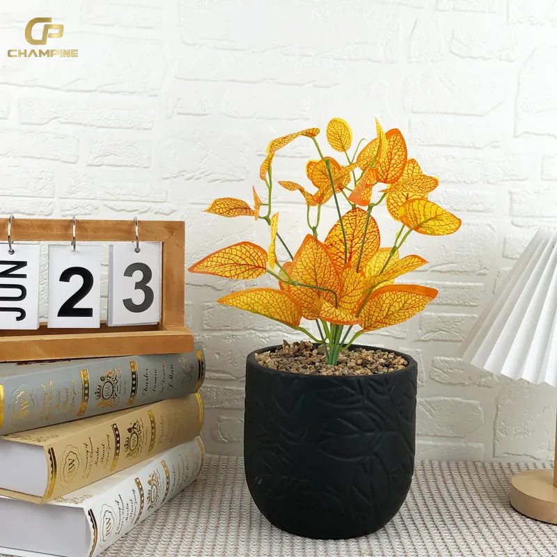 Modern Unique Sculpture Design Black Bonsai Ceramic Flower Planter Home Gardening Supplies Decor Flower Pot