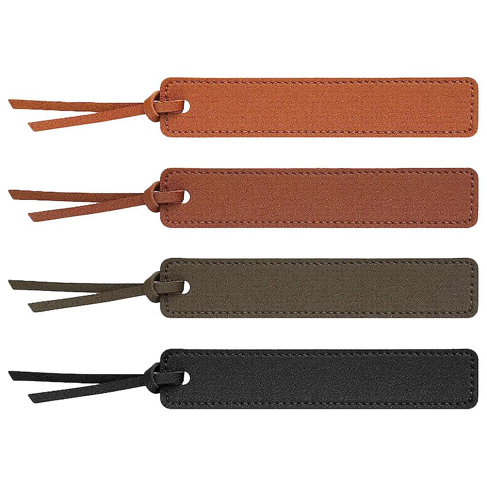 4pcs Leather Bookmark Reading Book Mark Leather Page Markers Book Marks For School
