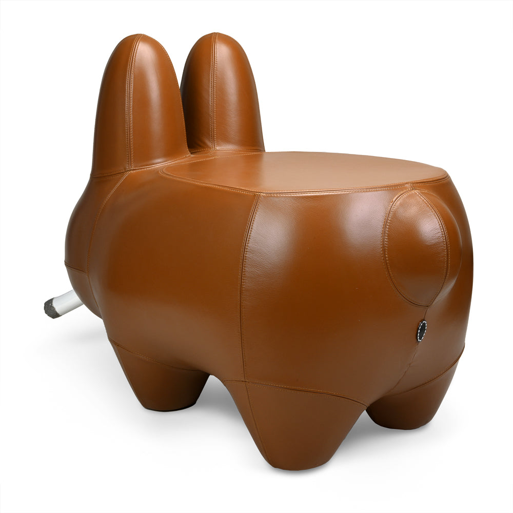 Kidrobot Art Giant Leather Smorkin' Labbit Stool by Frank Kozik - Brown Edition (PRE-ORDER)