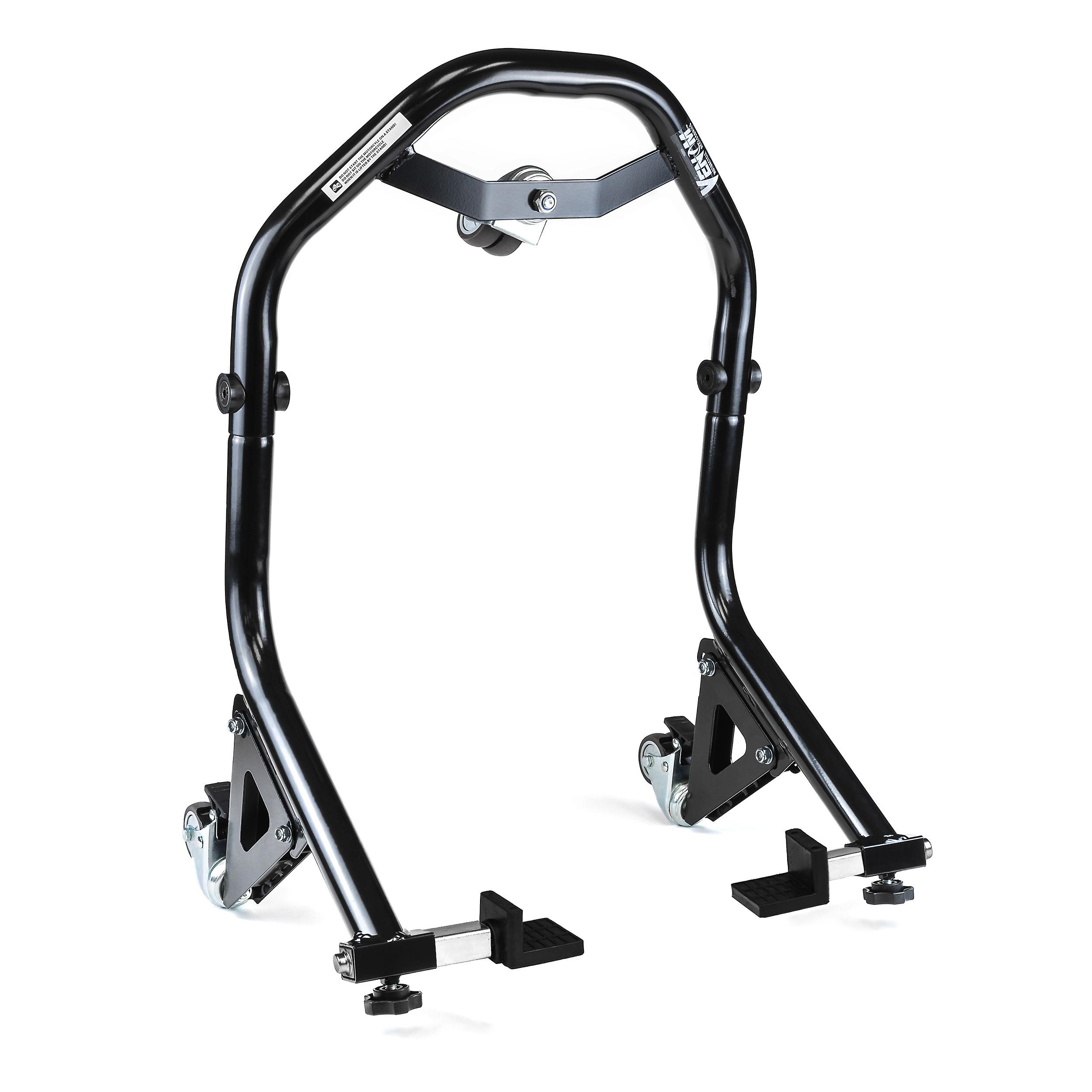 Motorcycle Lift Stand w/ Dolly Wheels， Black， Rear Paddle Lift Attachments， Compatible with 2009-2010 Kawasaki ER-6N