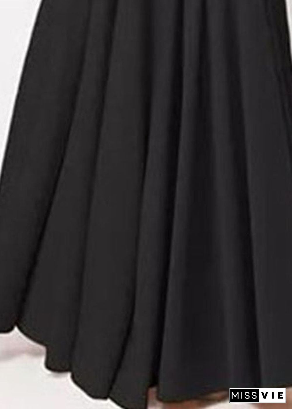 Women Solid Color A-Line Elastic Waist Casual Swing Skirts With Pocket