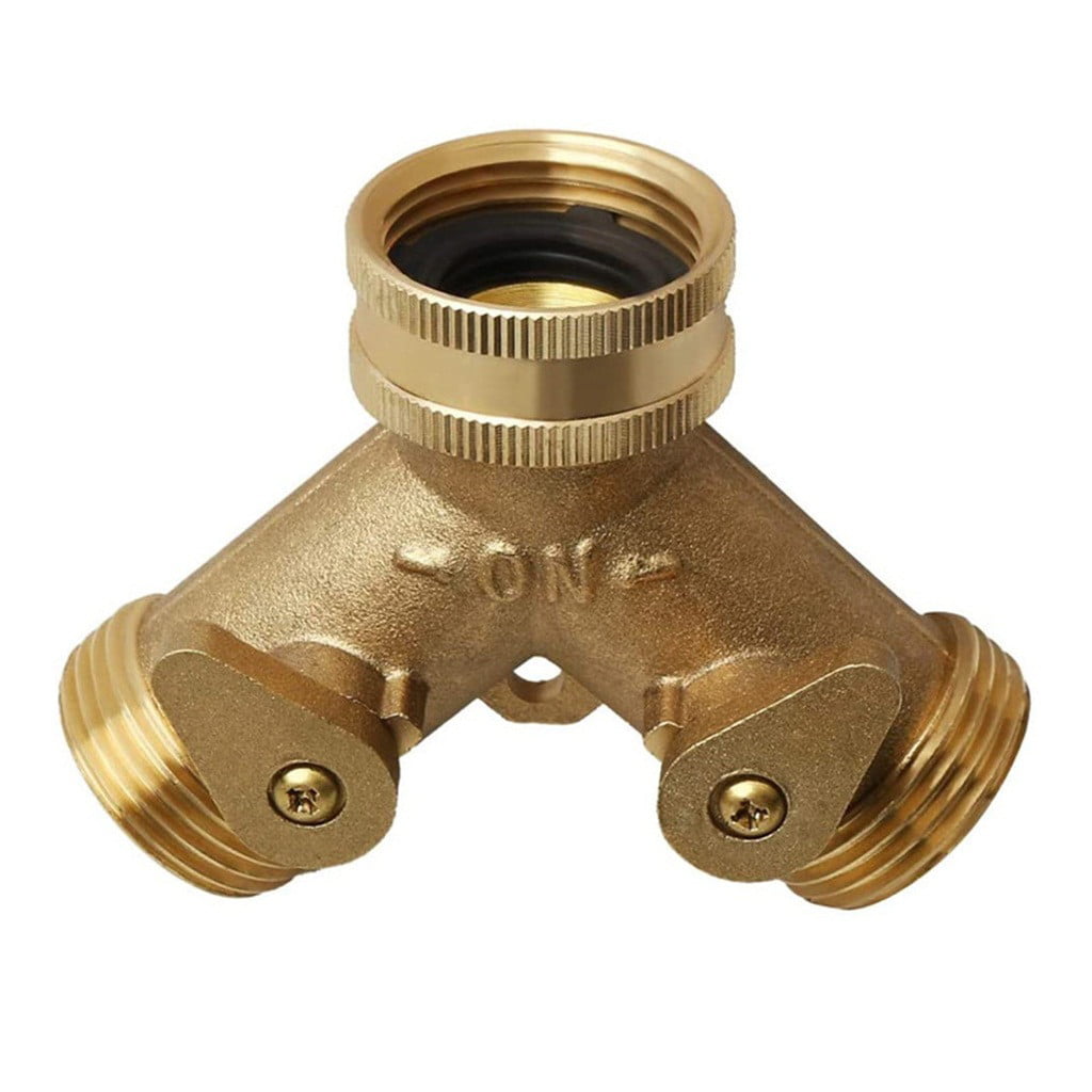 Duobla Heavy-Duty Brass Garden Hose Connector Faucet Splitter