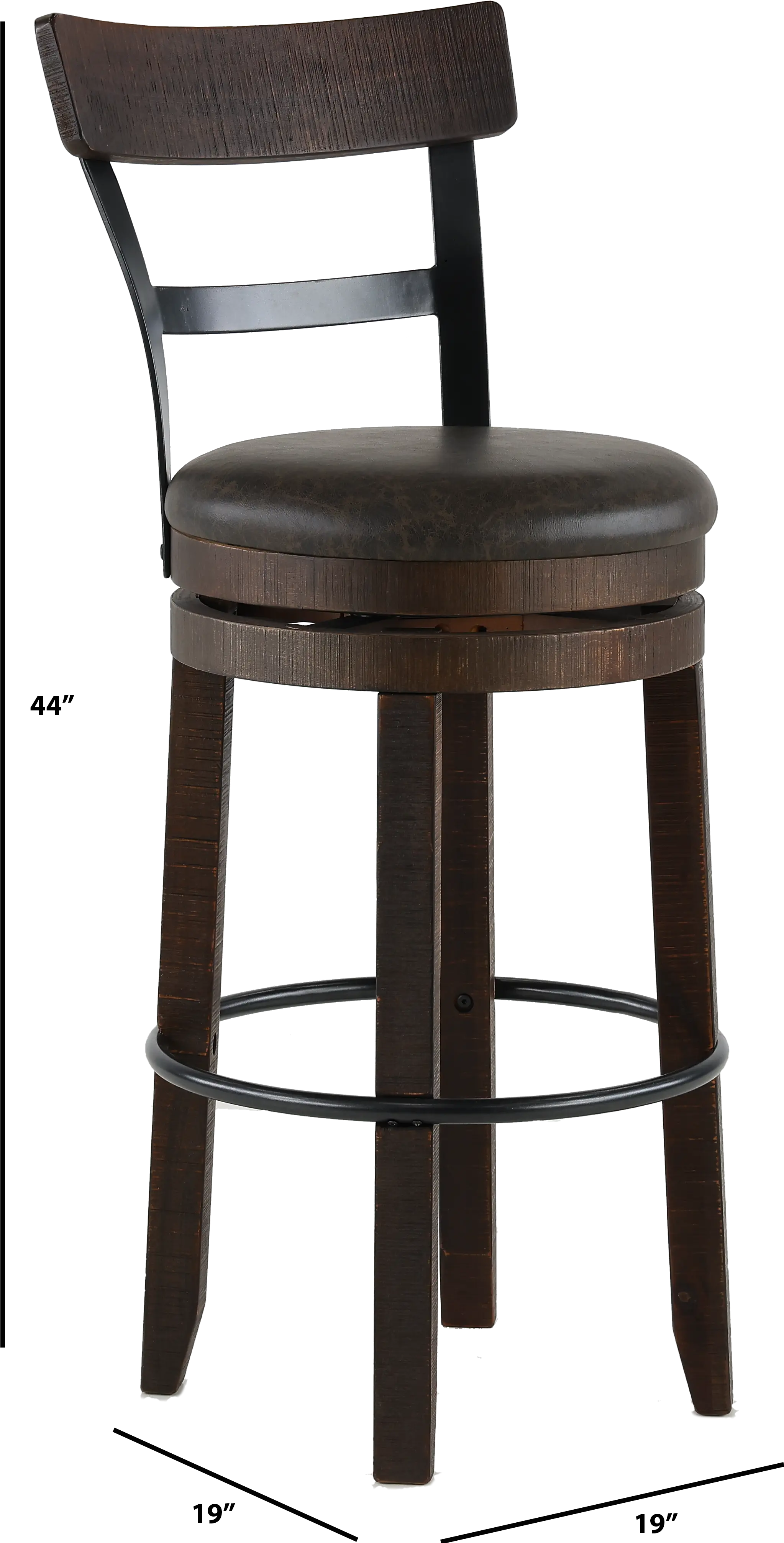 Barrel Tobacco Brown Swivel Bar Stool