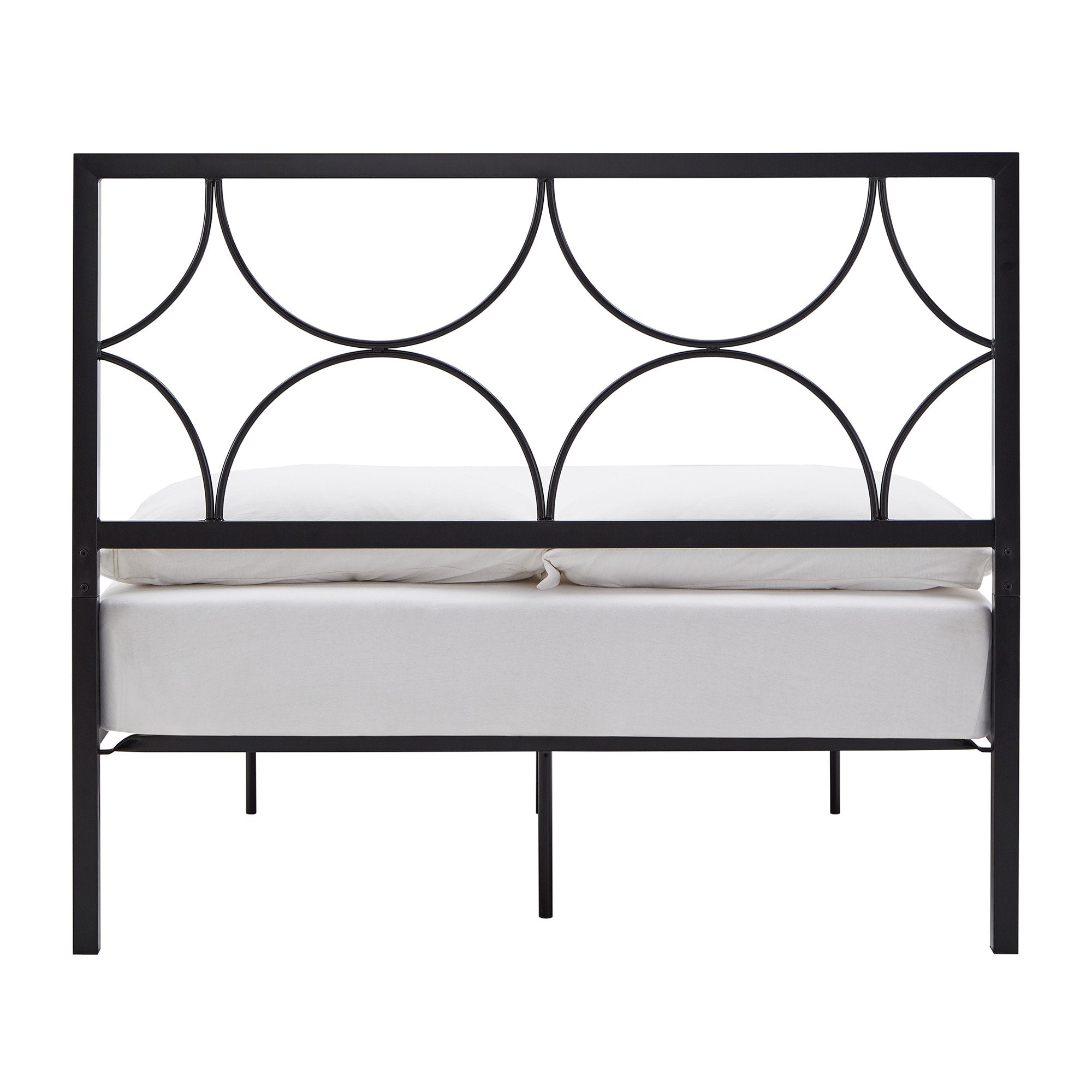 Weston Home Draco Metal Full Platform Bed with Star Headboard, Black