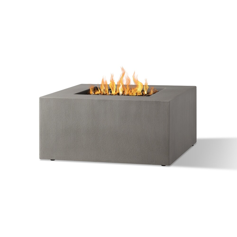 Provo Casual Square Natural Gas Fire Table in Flint by Jensen Co   40 x 40 x 19