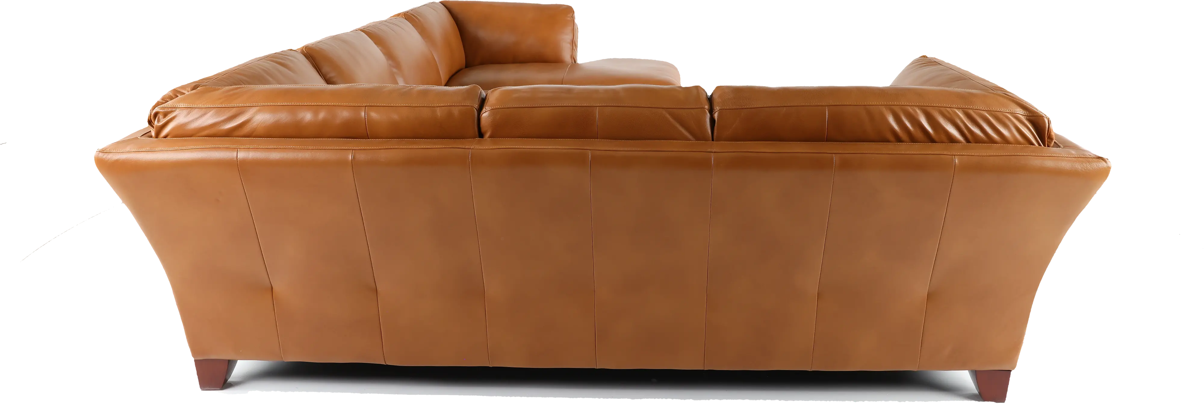 Sierra Camel Brown Leather 3 Piece Sectional