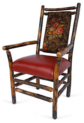 Rustic Hickory Floral Arm Chair   Armchairs And Accent Chairs   by Genesee River  Houzz