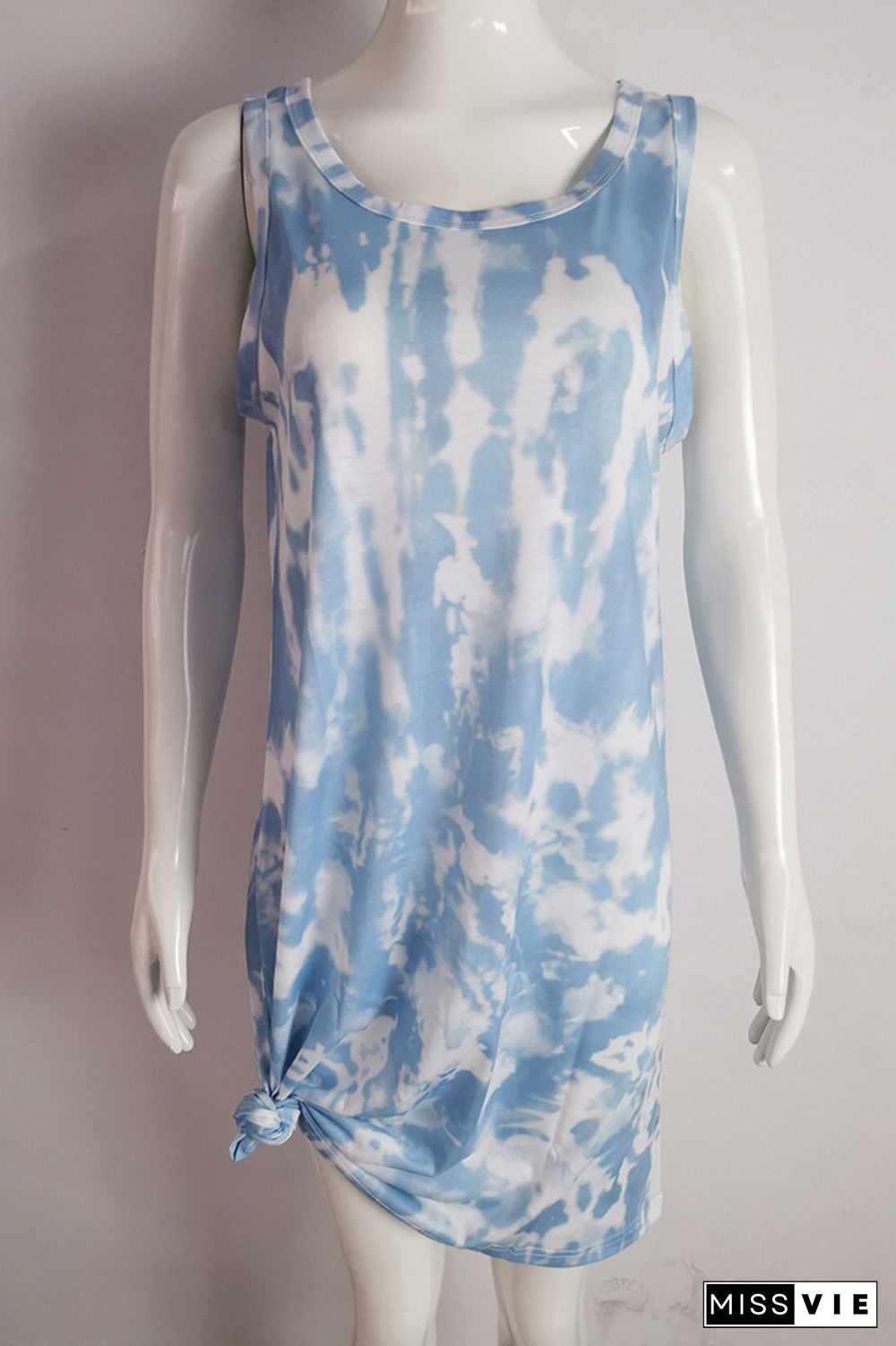 Tie Dye Print Sleeveless Tank Dress