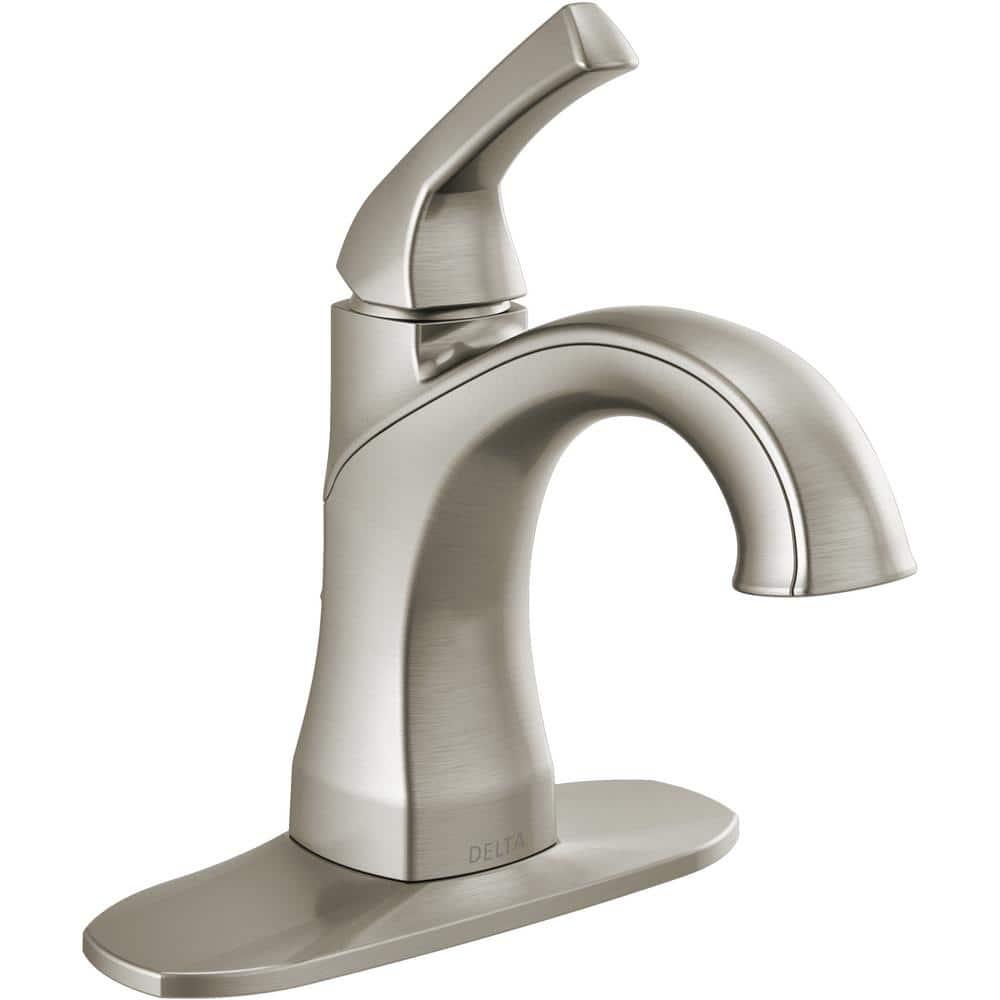 Delta Portwood Single Hole SingleHandle Bathroom Faucet in SpotShield Brushed Nickel