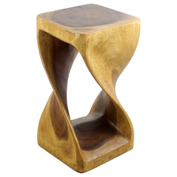 Haussmann? Original Wood Twist Stool 10 X 10 X 18 In High Oak Oil - 10 x 10 x 18