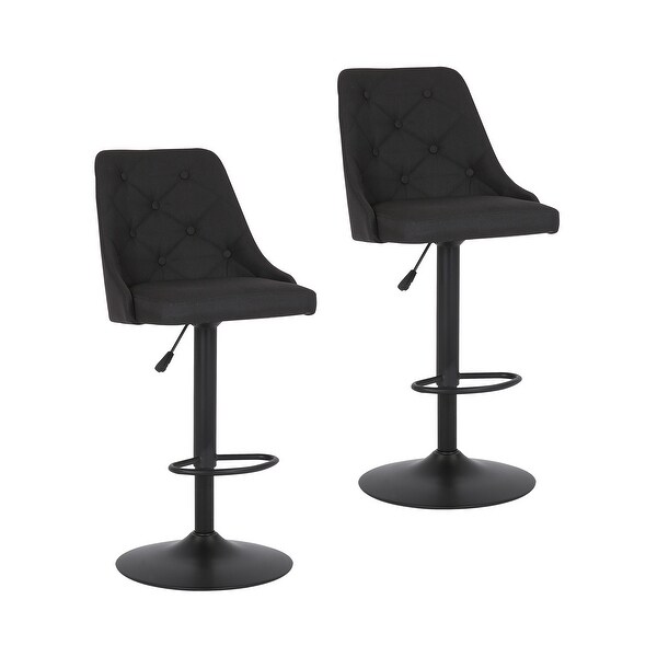 Porthos Home Adelric Swivel Adjustable Height Bar Stools (Set of 2)