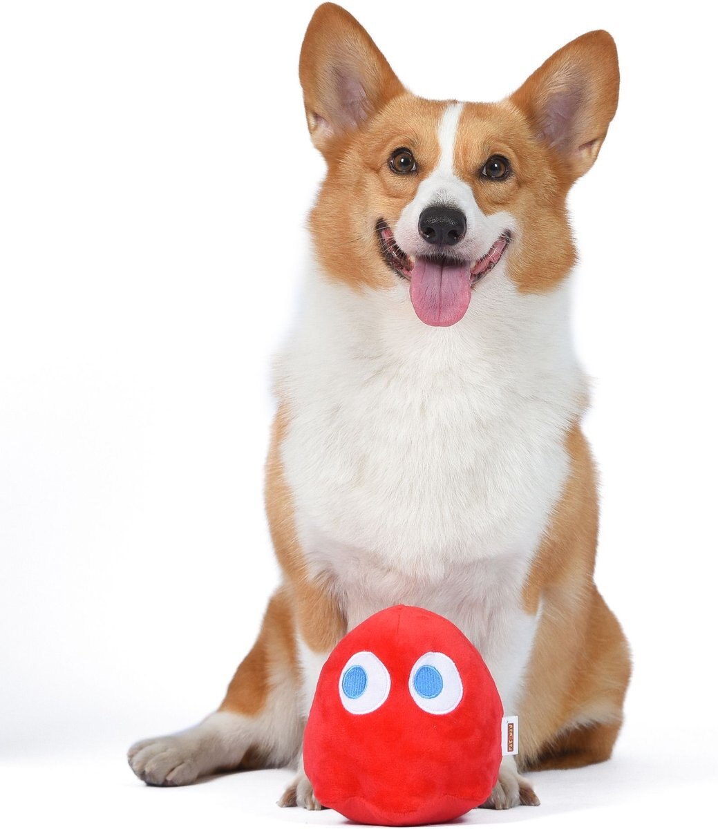 Fetch For Pets Pac-Man Blinky Figure Plush Squeaky Dog Toy