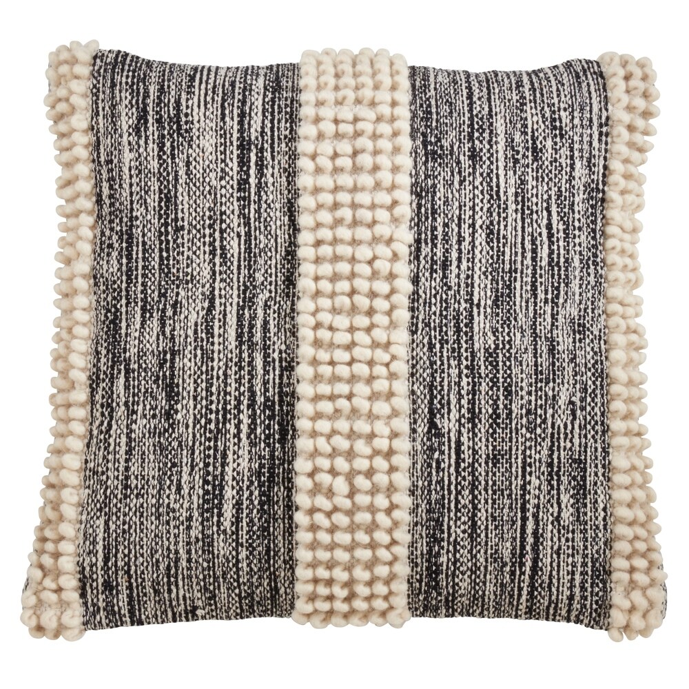 Throw Pillow With Pom Pom Stripe Design