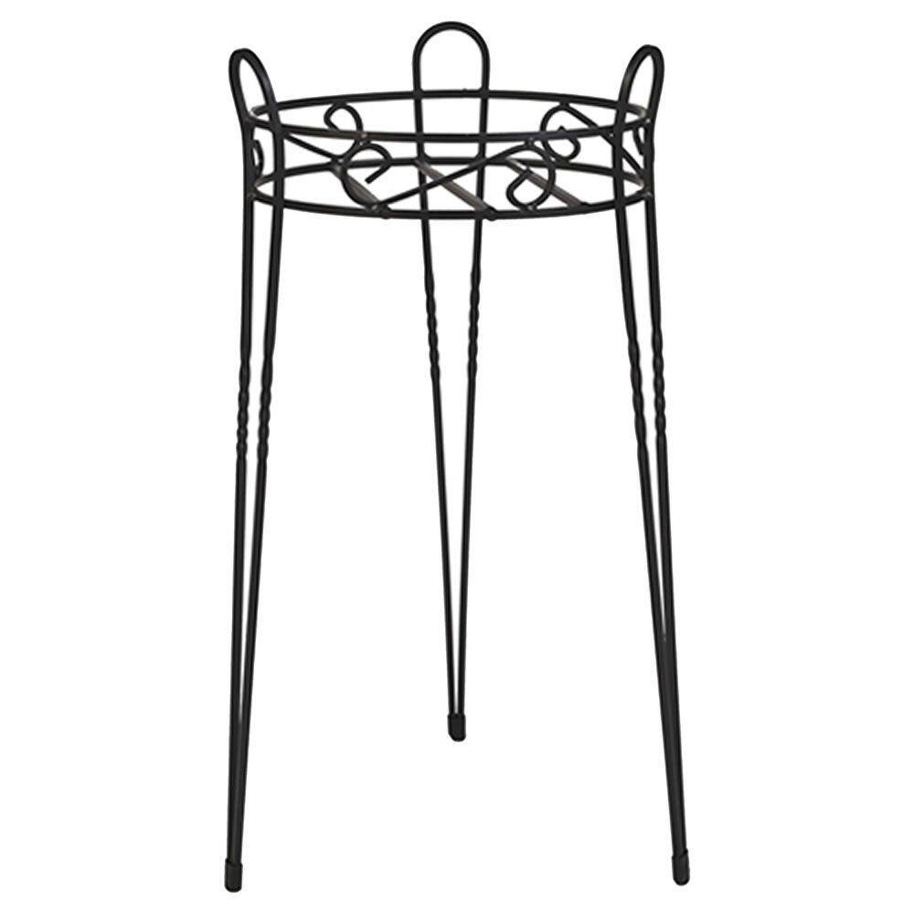 Gilbert  Bennett 21 in. Canterbury Scroll Top Metal Plant Stand SCBPS1021-B