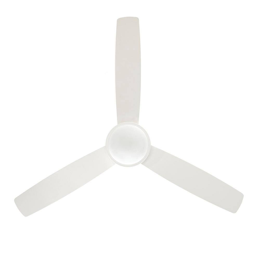 Hampton Bay Caprice 52 in. Integrated LED Indoor Matte White Ceiling Fan with Light Kit and Remote Control SW19151R MWH