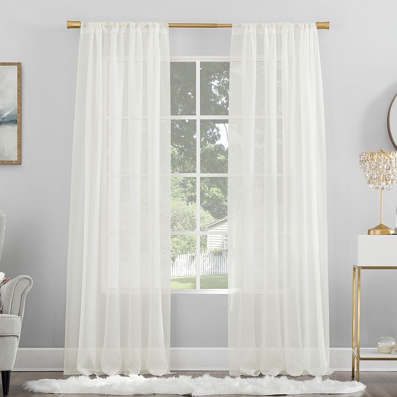 No. 918 Mallory Sheer Voile Rod Pocket Single Curtain Panel