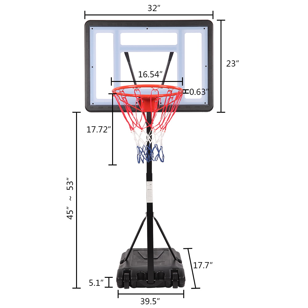 Zimtown Height Adjustable Portable Swimming Pool Basketball Hoop