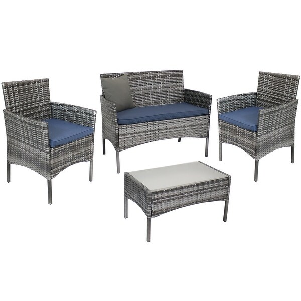 Sunnydaze Dunmore 4Piece Patio Set with Cushions