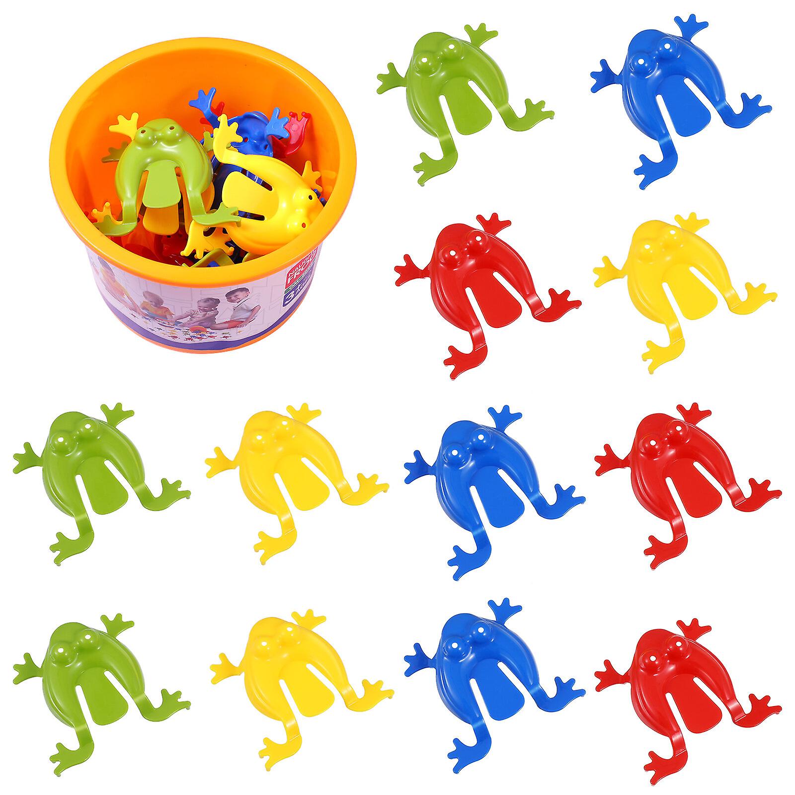 Toyandona 1 Set Jumping Leap Frogs Toy With Bucket Funny Educational Toys Party Favors For Children Playing