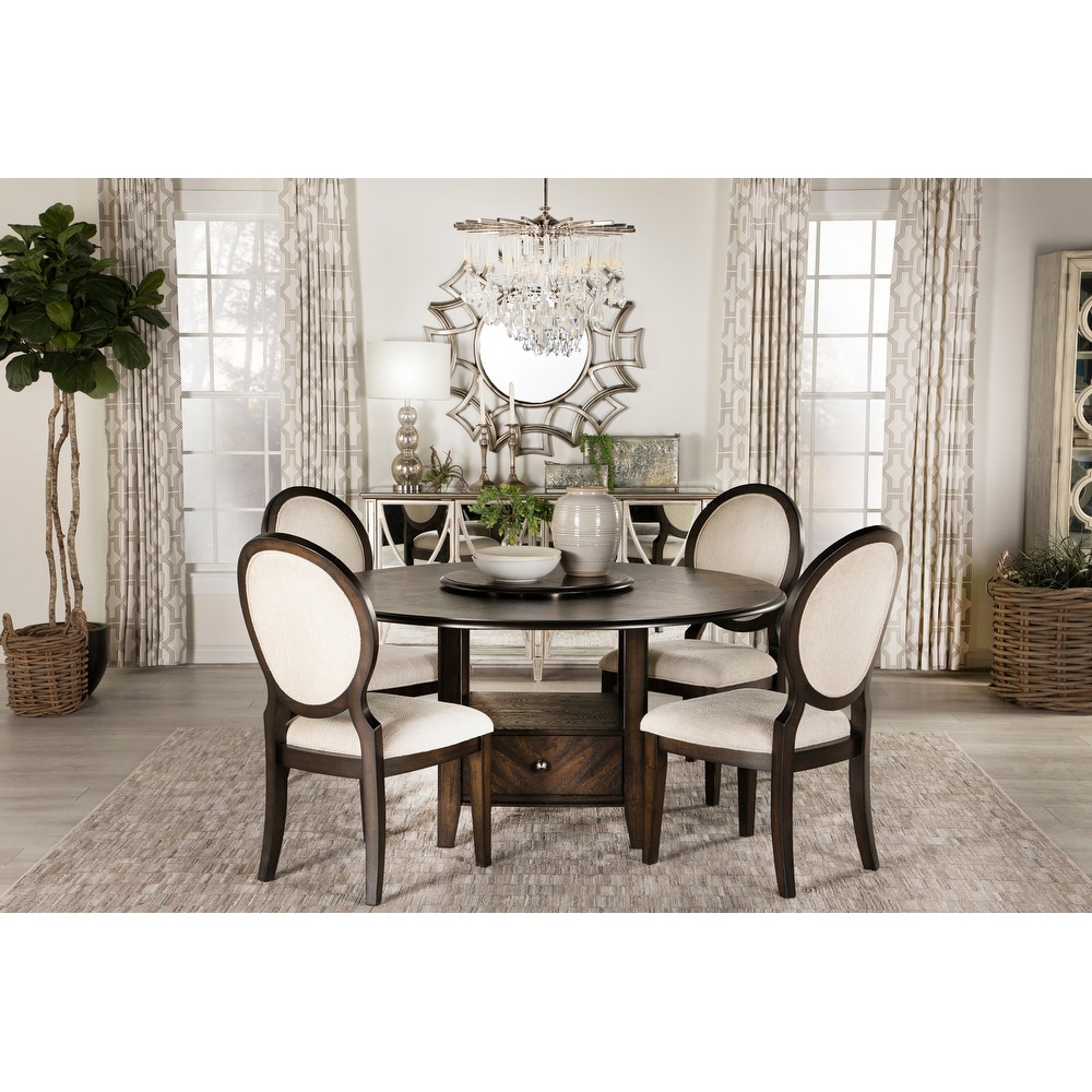 Denholm Cream and Dark Cocoa 9 piece Dining Set with Storage Table