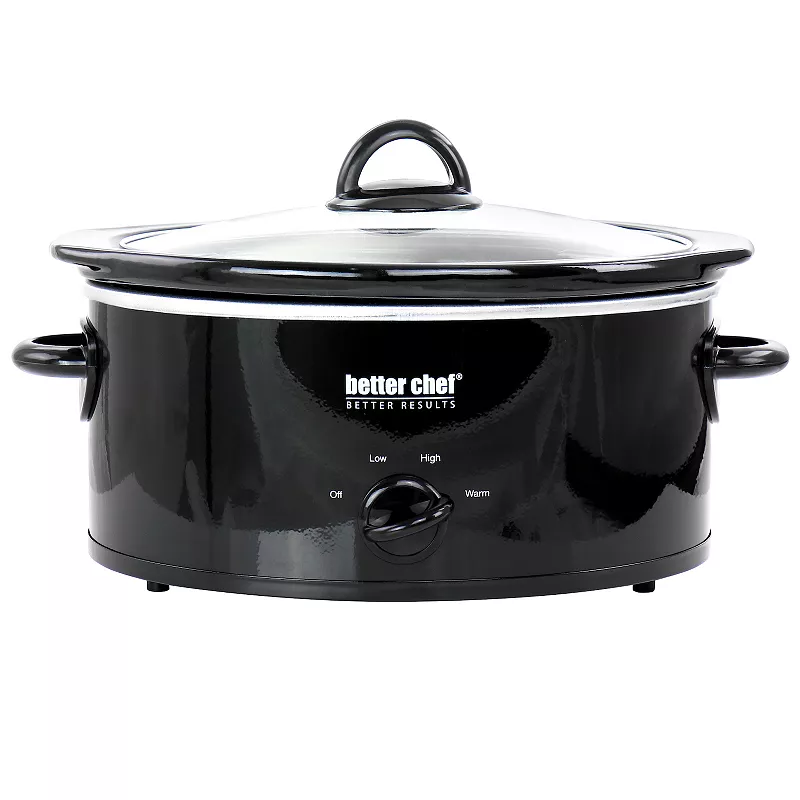 Better Chef 4 Quart Oval Slow Cooker with Removable Stoneware Crock