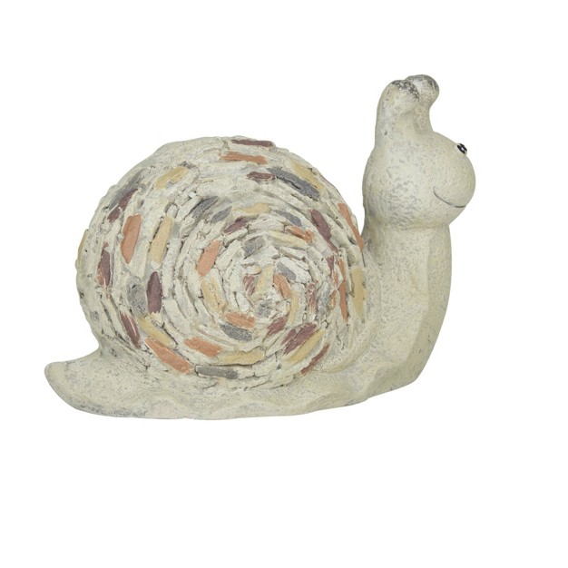 Magnesium Oxide Farmhouse Snail Garden Sculpture Gray Olivia amp May