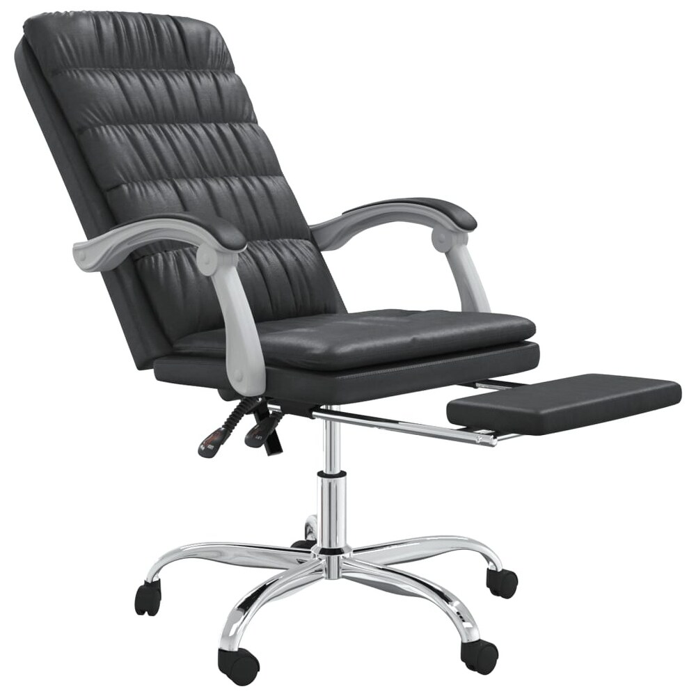 vidaXL Reclining Office Chair Black/Gray Faux Leather   24.8\