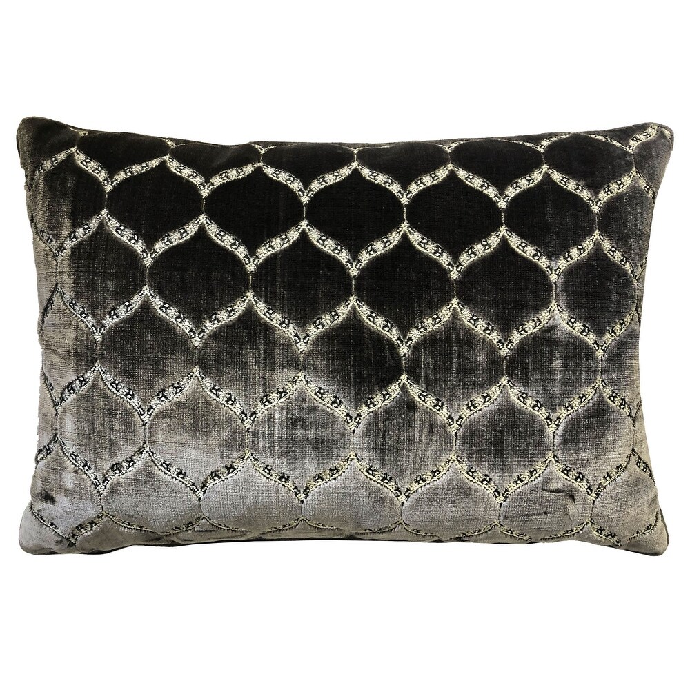 Rodeo Home Eliza Luxury Geomtric Cut Velvet Lumbar Pillow