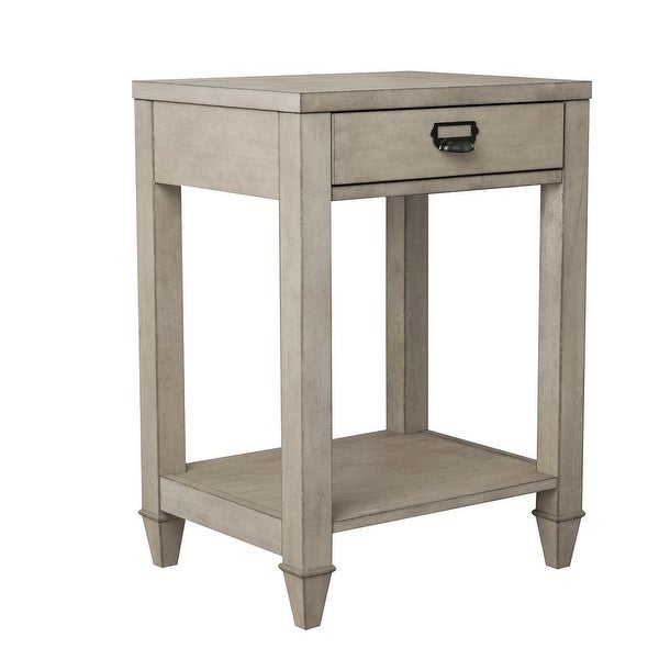 American Solid Wood Square Side Table with Drawer