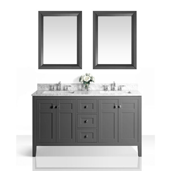 Maili Sapphire Gray 60-Inch Vanity Console with Mirror