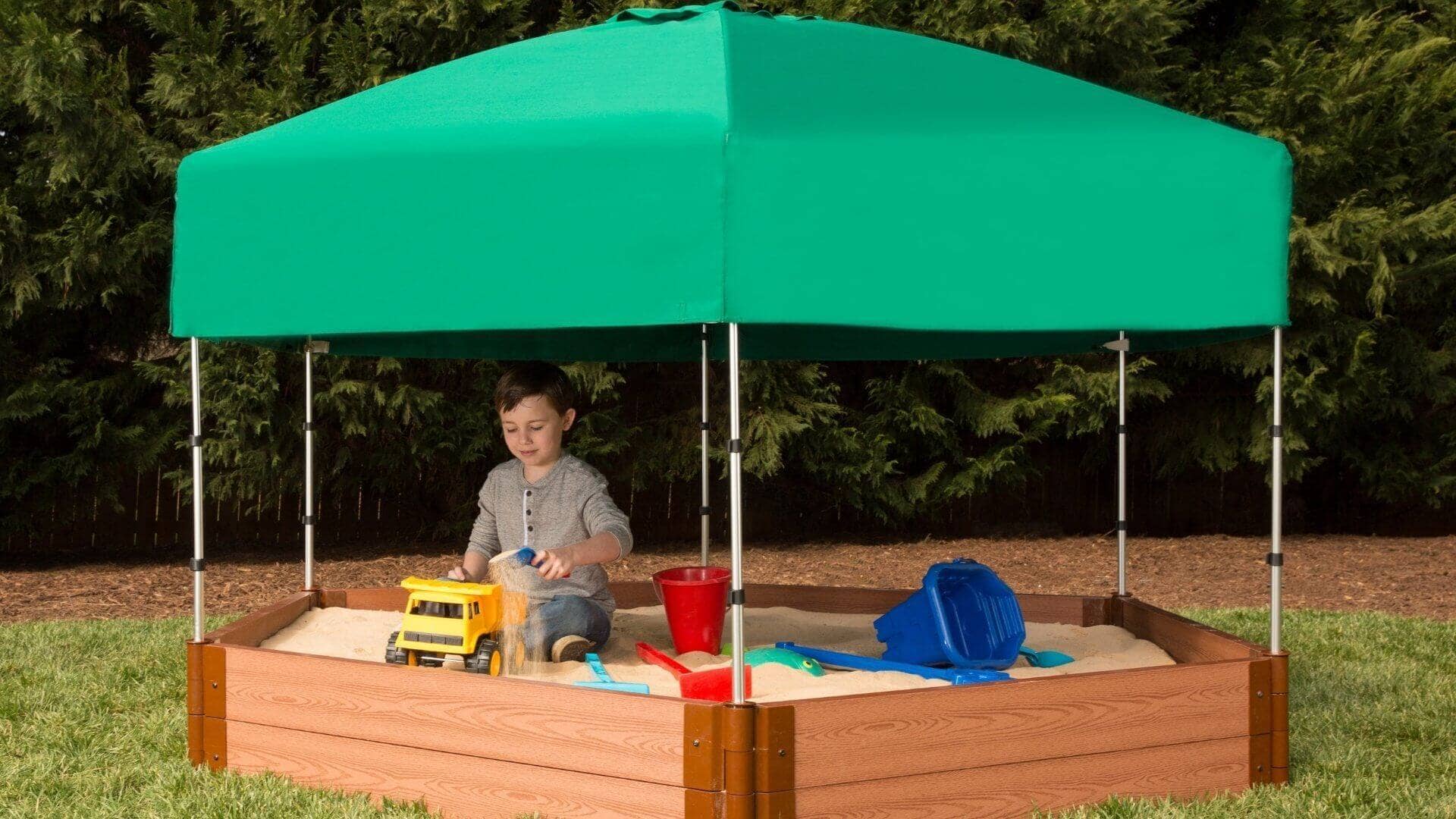 7' x 8' Composite Hexagon Sandbox - 2 Inch Profile