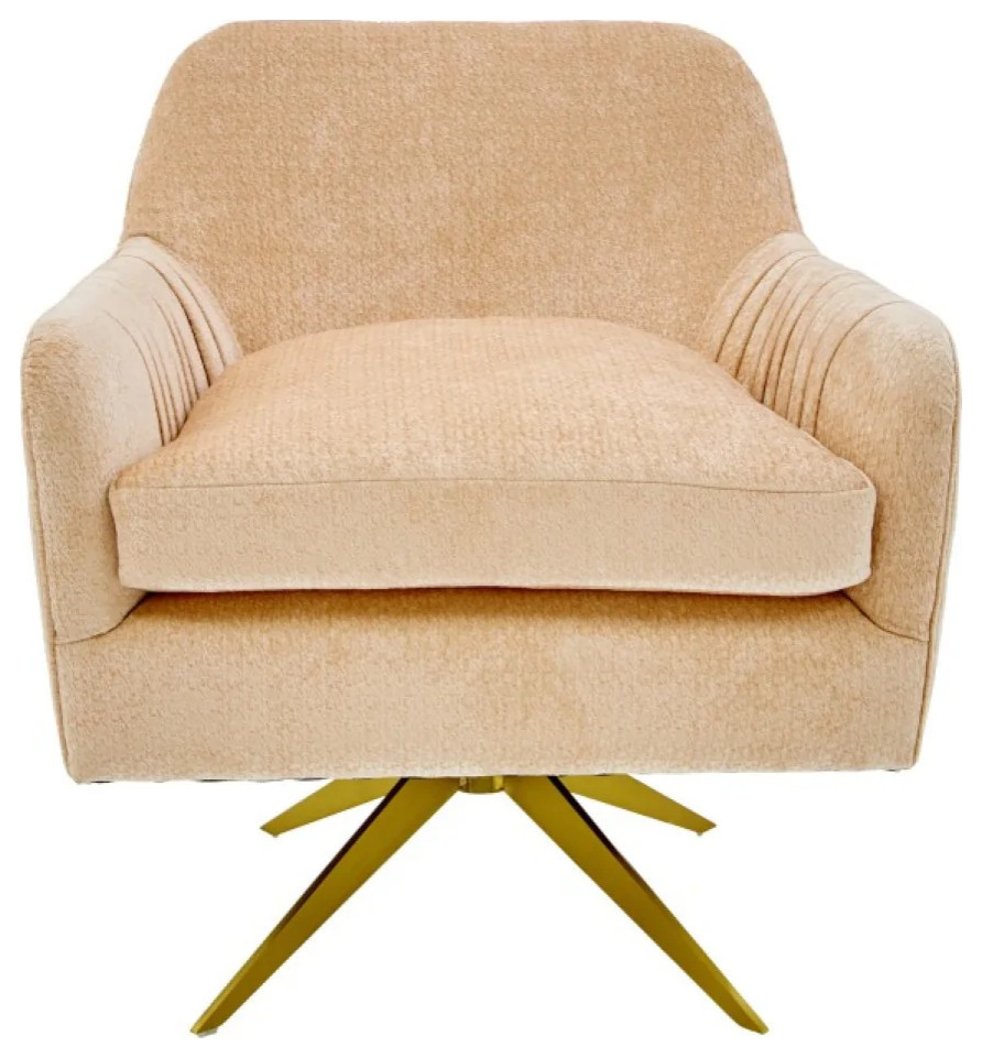 Gwen Modern Peach Velvet Swivel Accent Chair   Midcentury   Armchairs And Accent Chairs   by V.S.D Furniture  Houzz