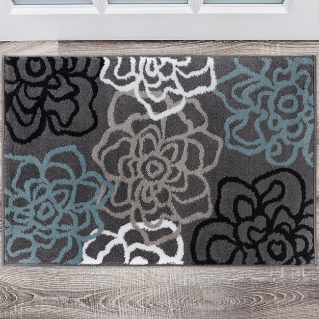 World Rug Gallery Contemporary Modern Floral Flowers Area Rug