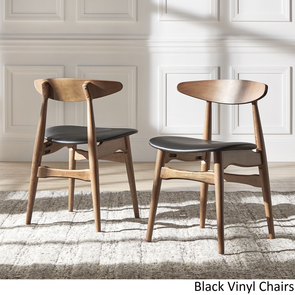 Nadine Dark Walnut Finish Glass Table Top Round Dining Set   Curved Back Chairs by iNSPIRE Q Modern