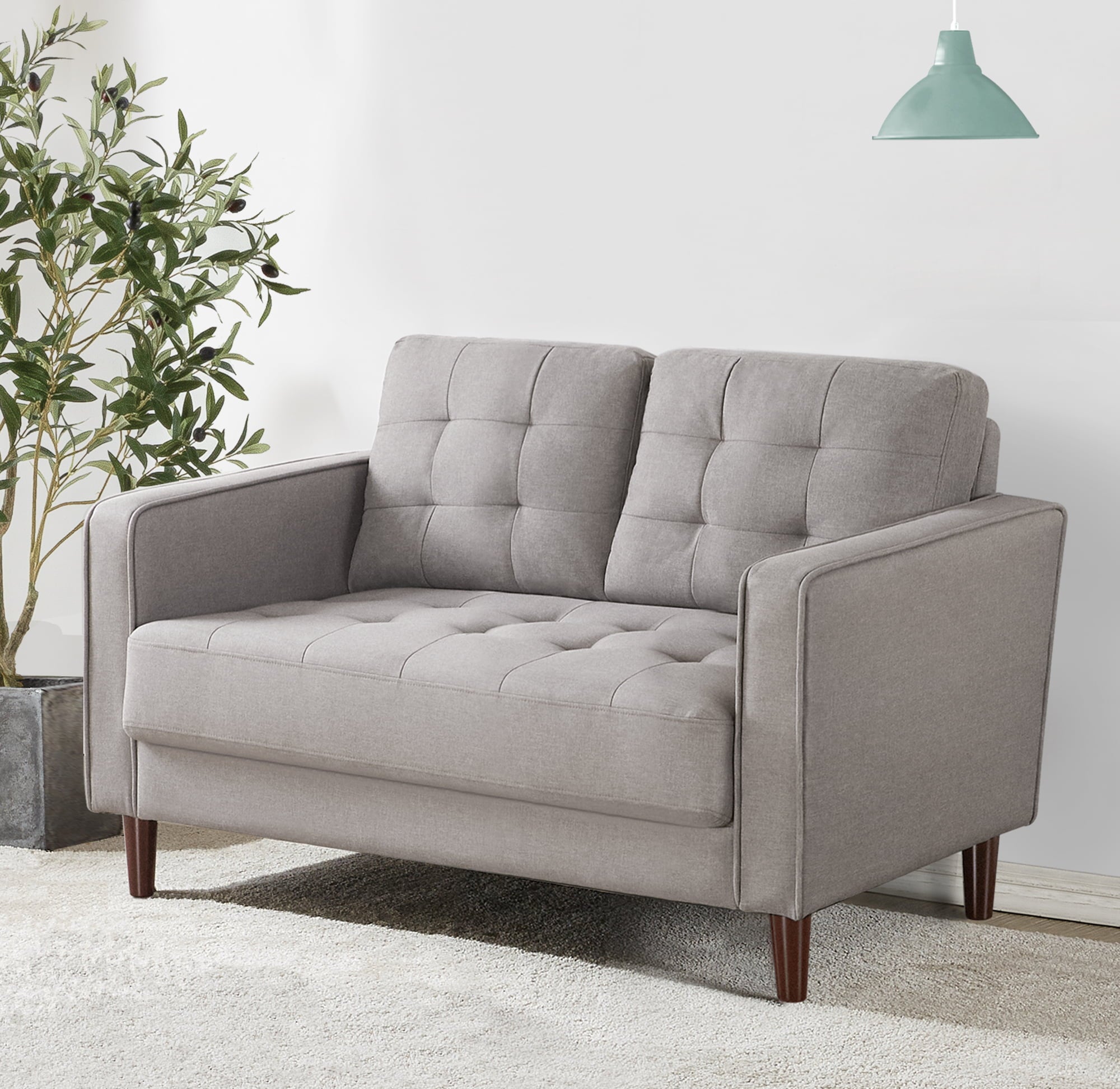 Zinus Benton Loveseat, Stone Grey