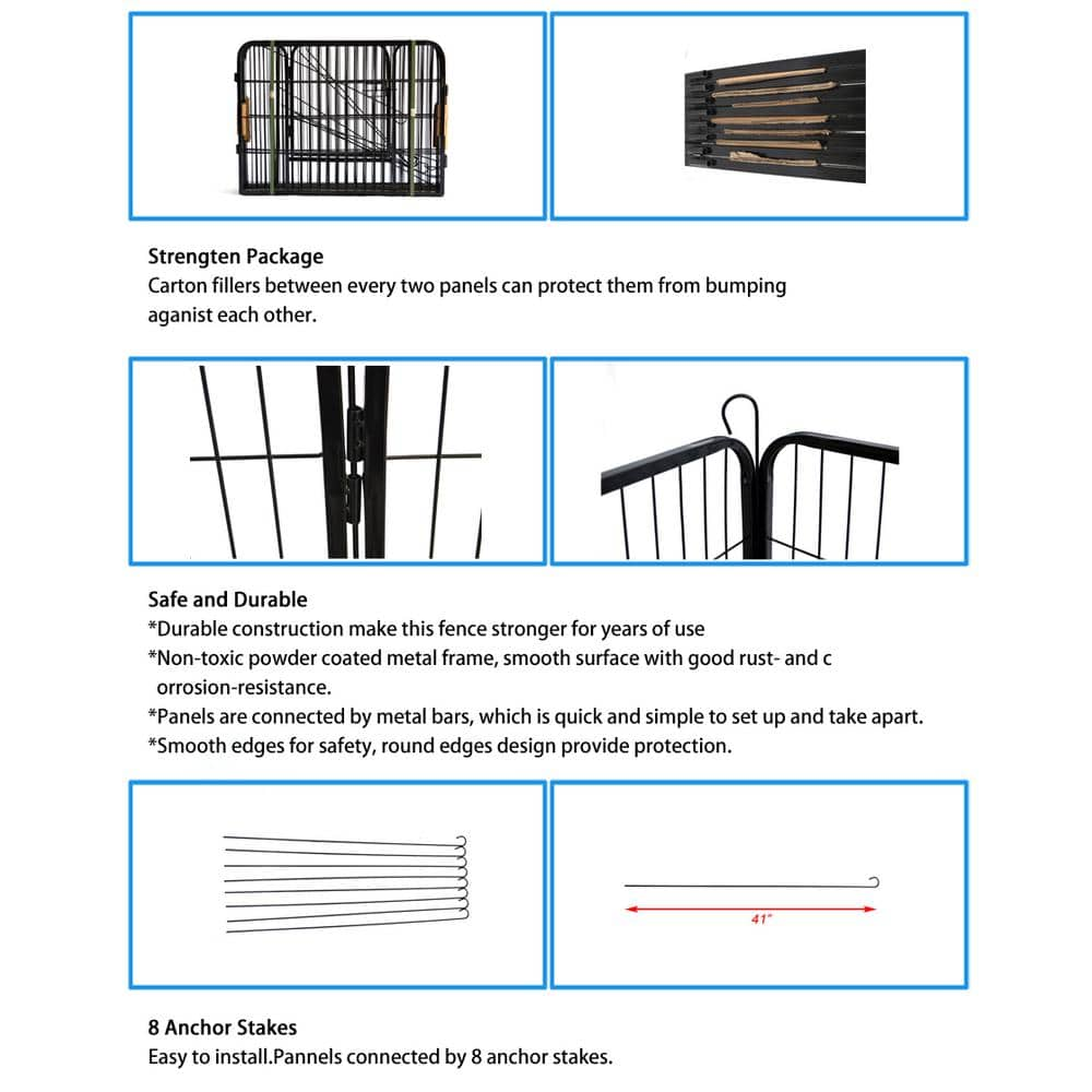 Miscool 40 in. H Sanwan Portable Outdoor folding 8-Panels 0.0006-Acre Wireless Dog Fence Kit PFYCH10C1525L