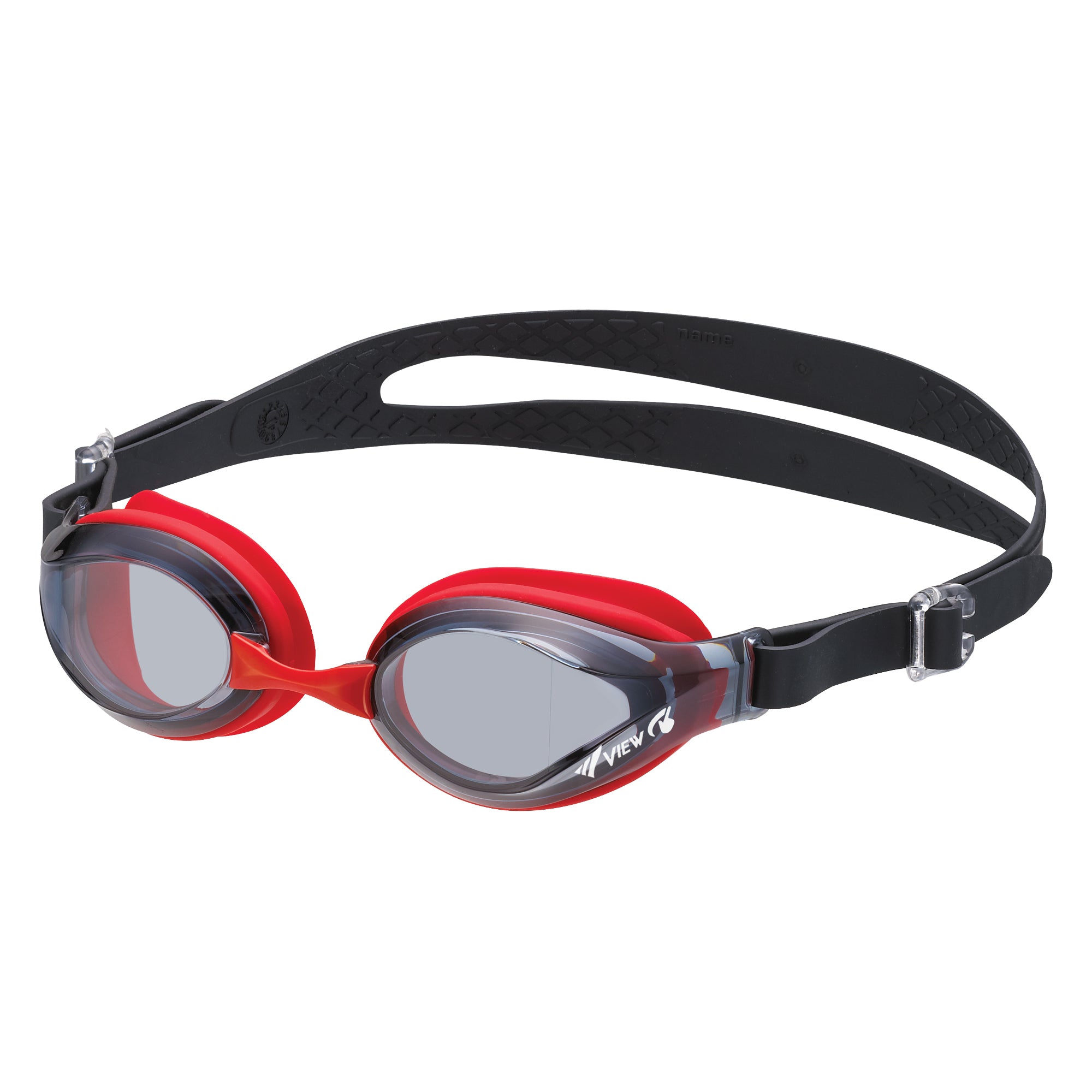 VIEW Swimming Gear V-760JASA SWIPE Junior Swim Goggles, Smoke/Red