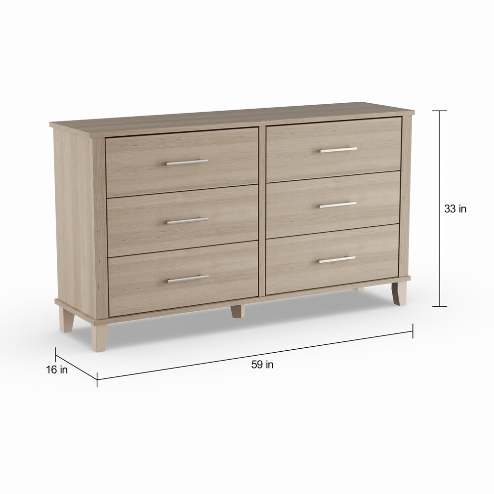 Somerset Ash Grey Headboard  Dresser and Nightstand Bedroom Set