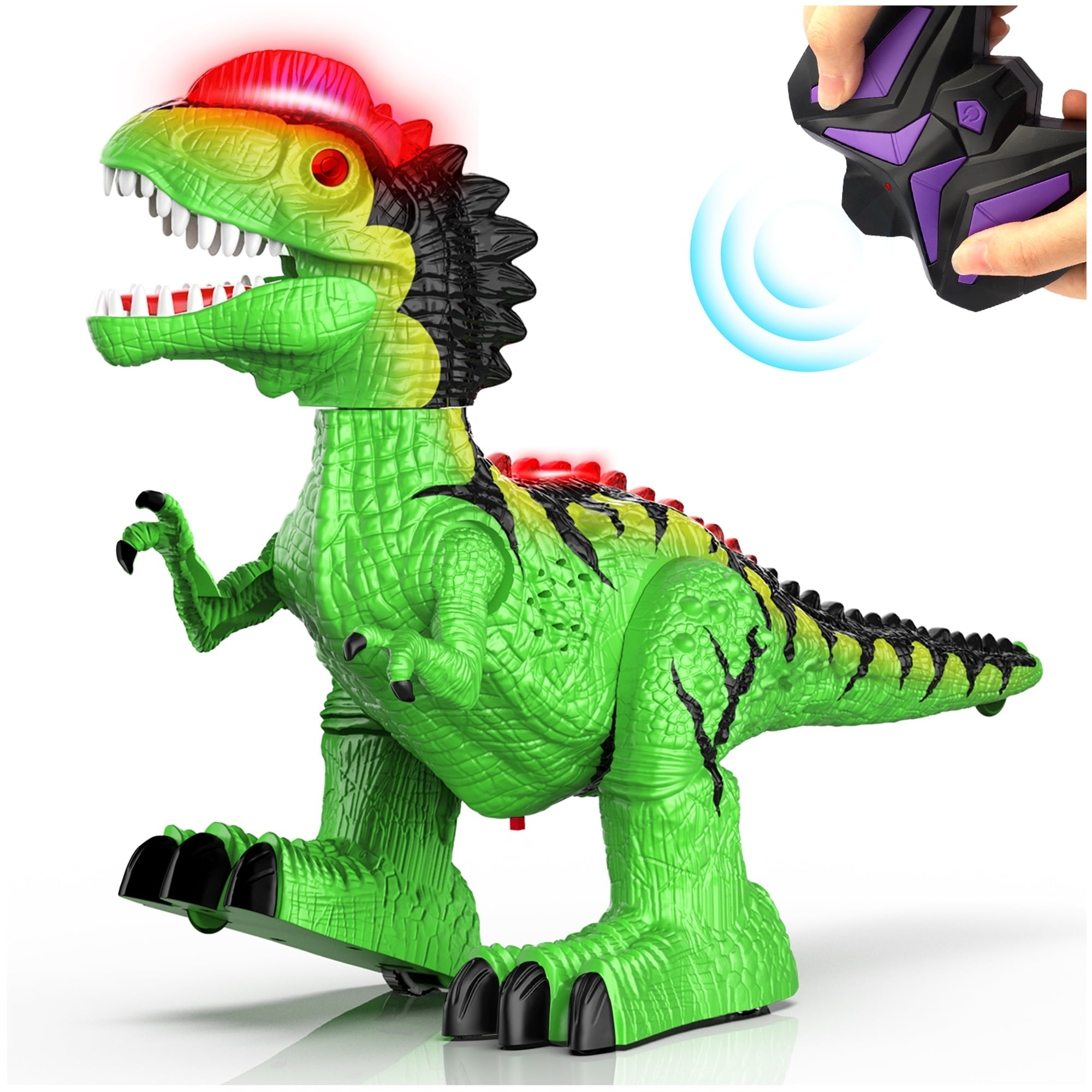 Wupuaait 2.4Ghz RC Giant Dinosaur Robot Toys Gift with 360° Rotation for 3-12 Years Old Kids， Green