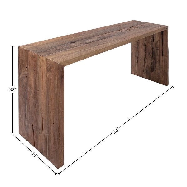 Camila 54-inch Rectangular Reclaimed Teak Waterfall Console Table